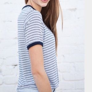 Brandy Melville Light Blue Striped T shirt